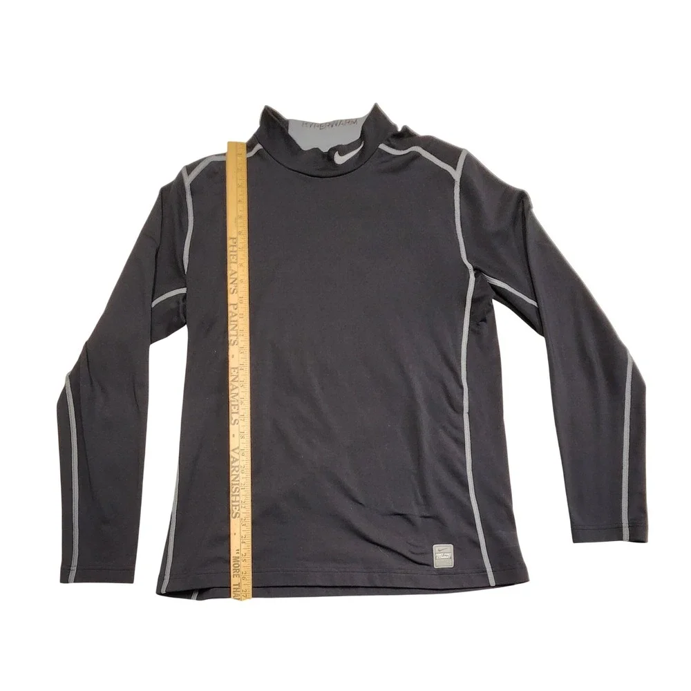 Nike Pro Combat Hyperwarm Dri-FIT Mock Neck Base Layer Shirt Black Mens Large